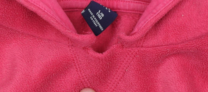 GAP Kids Girls Pink Fleece Pullover Hoodie Size 10 Years Logo Hooded Sweatshirt