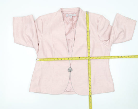 Jacques Vert Women Pink Size 18 Shawl Collar Lined Suit Jacket
