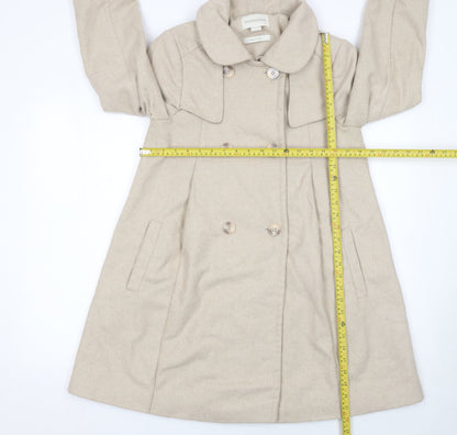 Womens UK Size 10 Monsoon Beige Pea Coat