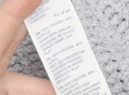 Fat Face Womens Grey Cream Pullover Jumper UK 12 Acrylic Viscose Knit