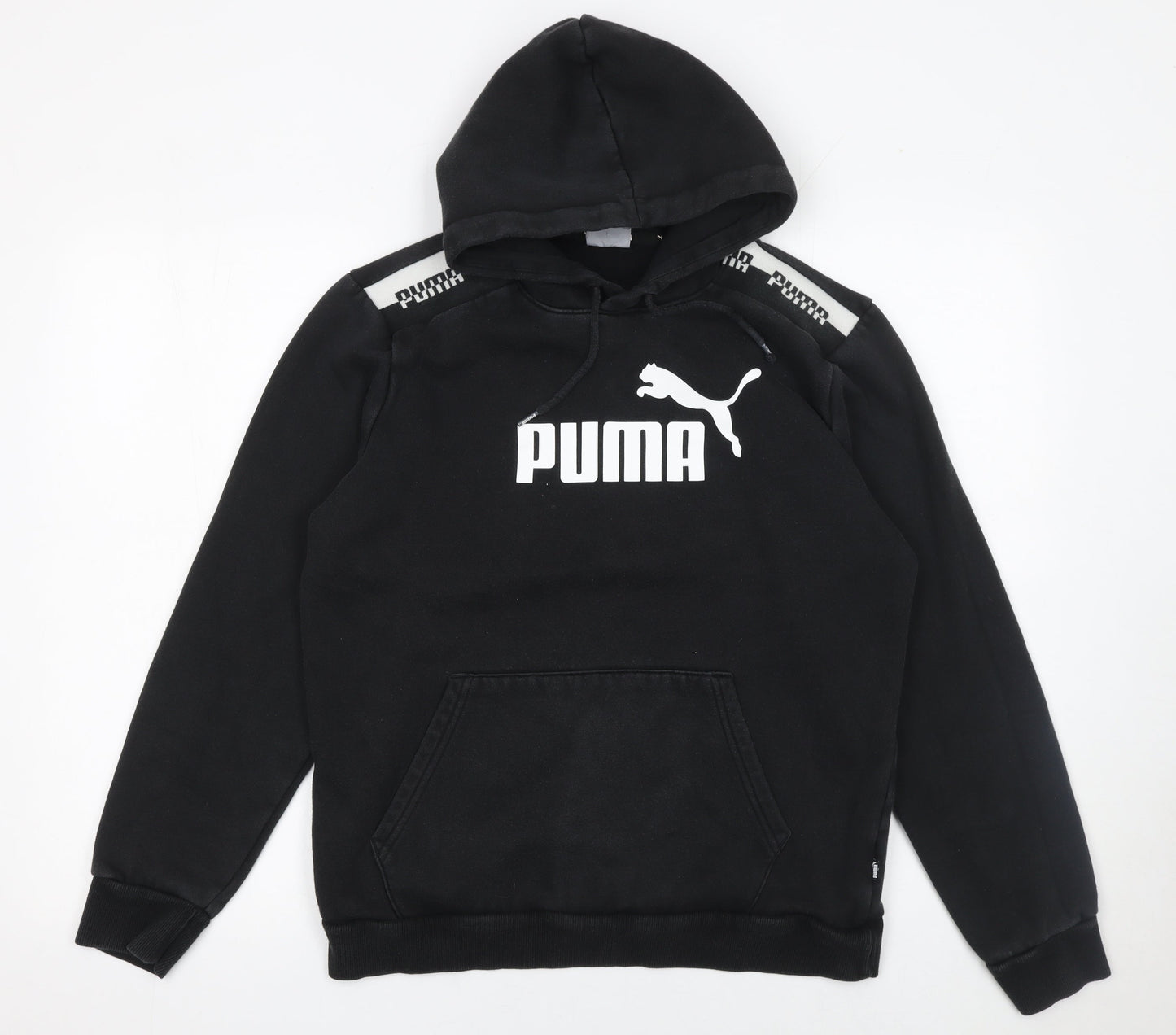Mens UK Size M PUMA Black Pullover Hoodie