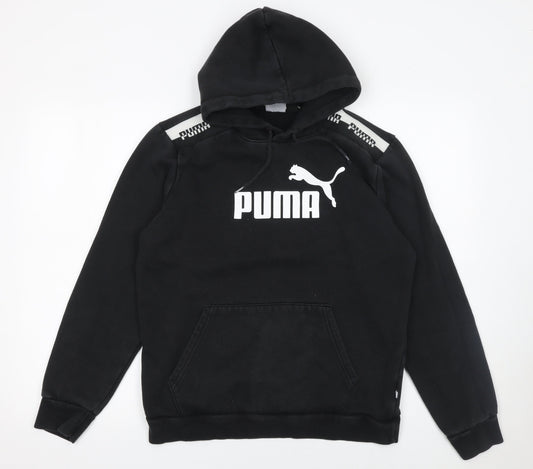Mens UK Size M PUMA Black Pullover Hoodie