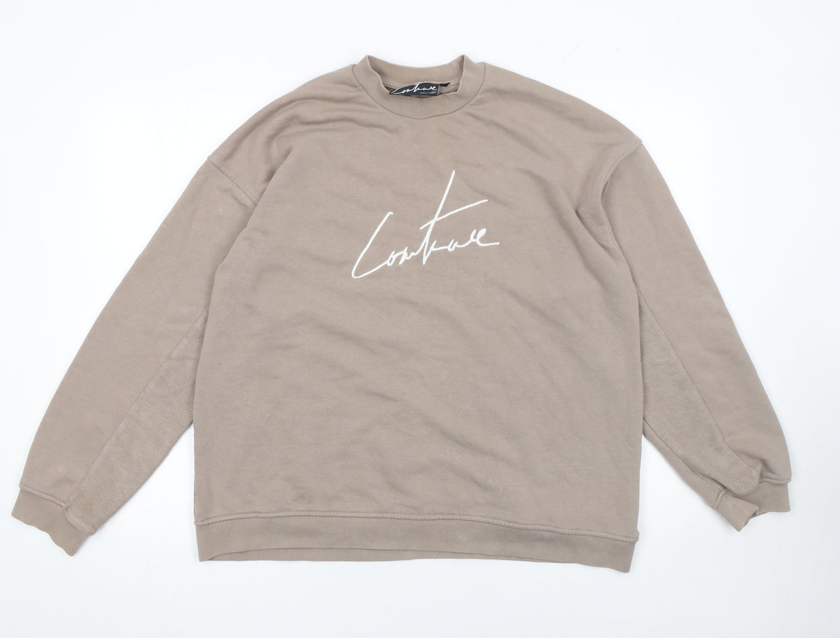 Mens UK Size S Couture Beige Pullover Sweatshirt