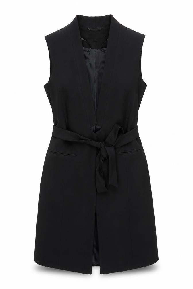Womens UK Size M Topshop Regular Black Suit Waistcoat
