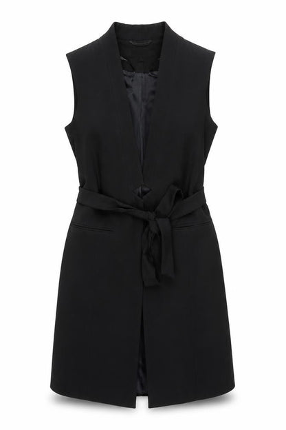 Womens UK Size M Topshop Regular Black Suit Waistcoat