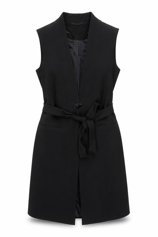 Womens UK Size M Topshop Regular Black Suit Waistcoat