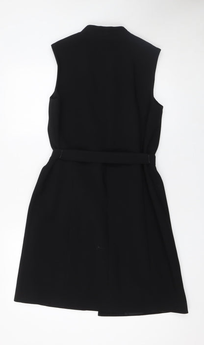 Topshop Women's Black Sleeveless Belted Suit Waistcoat UK 10 Classic Fit