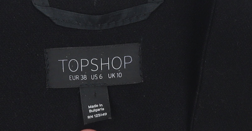 Topshop Women's Black Sleeveless Belted Suit Waistcoat UK 10 Classic Fit