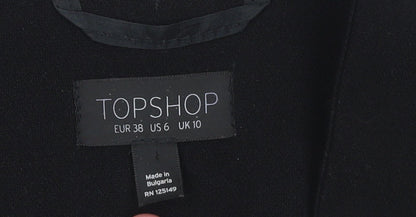 Topshop Women's Black Sleeveless Belted Suit Waistcoat UK 10 Classic Fit