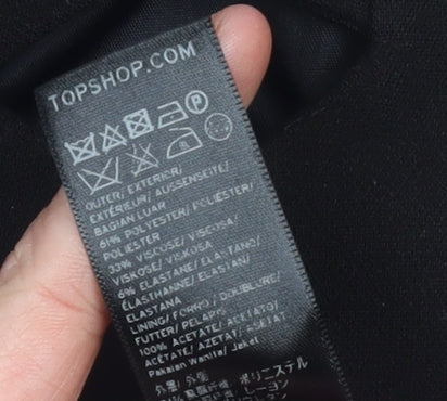 Topshop Women's Black Sleeveless Belted Suit Waistcoat UK 10 Classic Fit