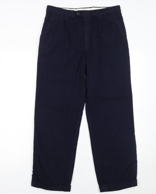 Jaeger Womens Blue Wool Pinstripe Dress Pants Size 20