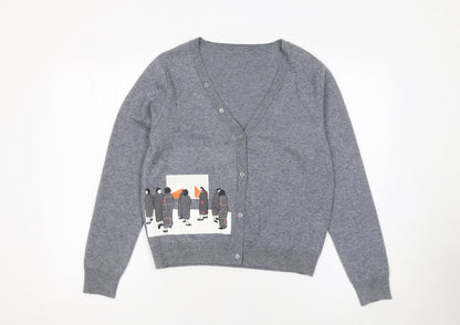 Girls UK Size M GMXY Grey Cardigan Jumper