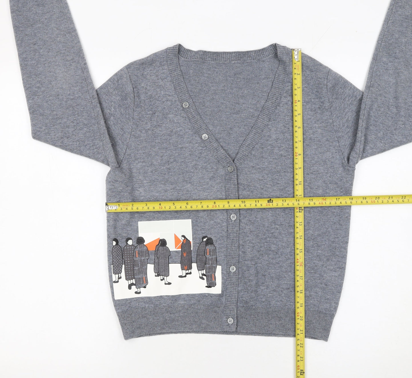Girls UK Size M GMXY Grey Cardigan Jumper