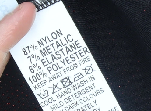 Missguided Women’s Black Metallic Bodycon Dress Size 8 Short Sleeve