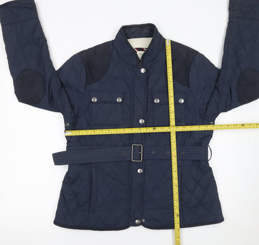 Crew Clothing Co. Women’s Blue Quilted Belted Jacket Size 16