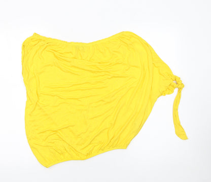 French Connection Women's Yellow Off Shoulder Jersey Blouse Size S