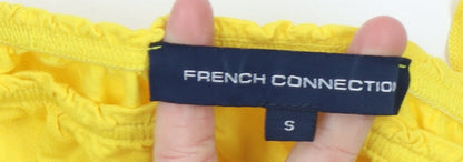 French Connection Women's Yellow Off Shoulder Jersey Blouse Size S