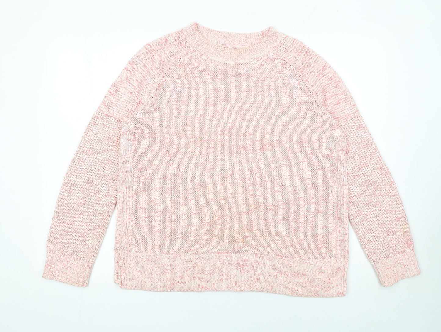 Barbour Women's Pink Cotton Chunky Knit Jumper UK 14