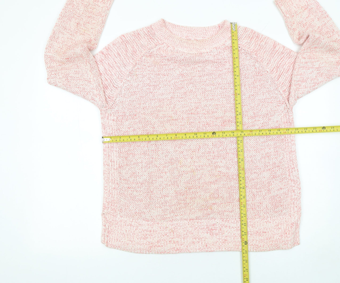 Barbour Women's Pink Cotton Chunky Knit Jumper UK 14