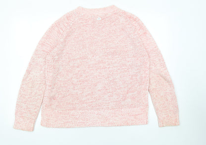 Barbour Women's Pink Cotton Chunky Knit Jumper UK 14