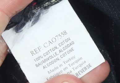 Mexx Women’s Black Striped Corduroy Trousers Size 16 Straight Leg