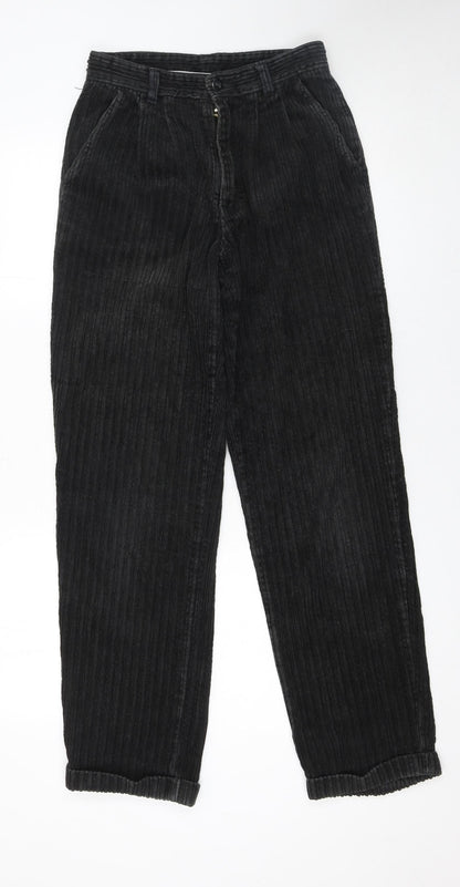NICO Men’s Black Corduroy Trousers 28R Regular Fit Straight Leg
