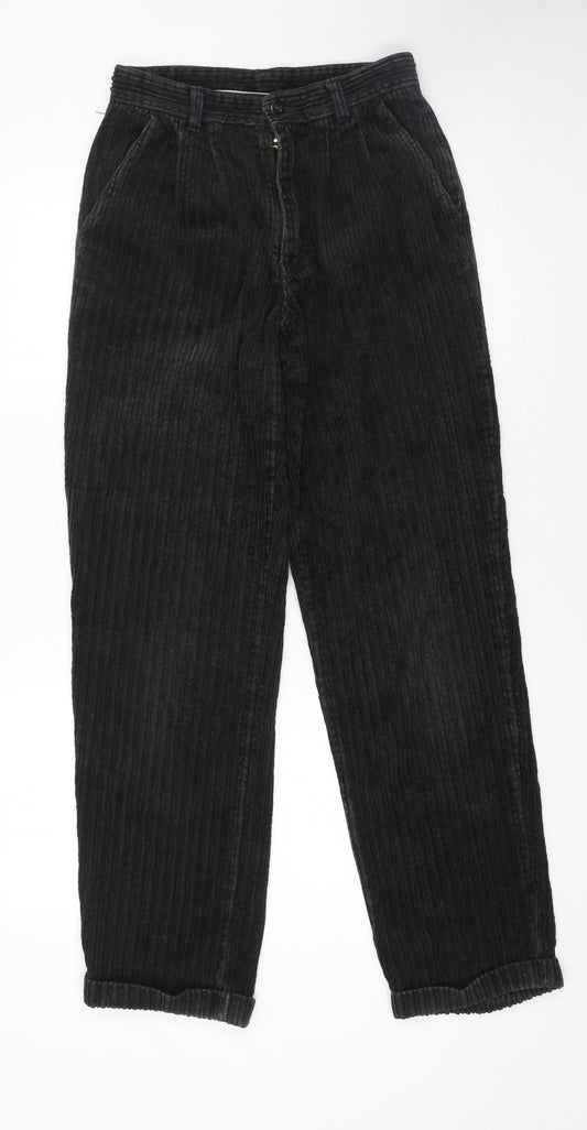 NICO Men’s Black Corduroy Trousers 28R Regular Fit Straight Leg
