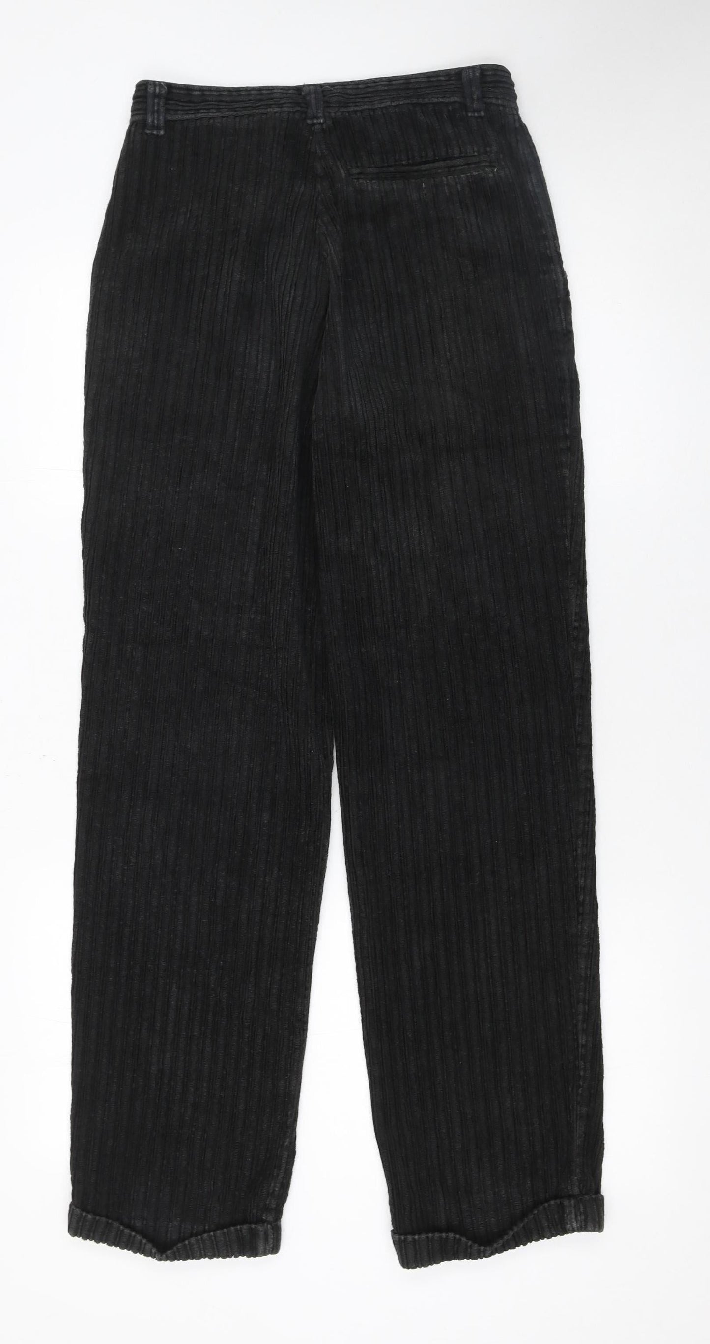 NICO Men’s Black Corduroy Trousers 28R Regular Fit Straight Leg