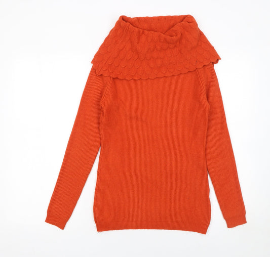 Womens UK Size One Size MC Lorene Orange Pullover Jumper