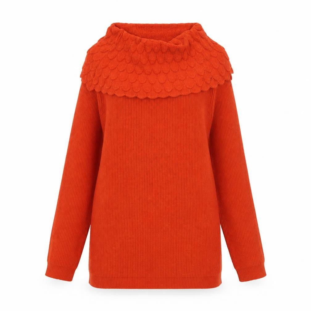 Womens UK Size One Size MC Lorene Orange Pullover Jumper