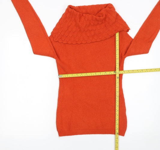 Womens UK Size One Size MC Lorene Orange Pullover Jumper