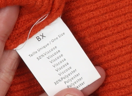 Womens UK Size One Size MC Lorene Orange Pullover Jumper