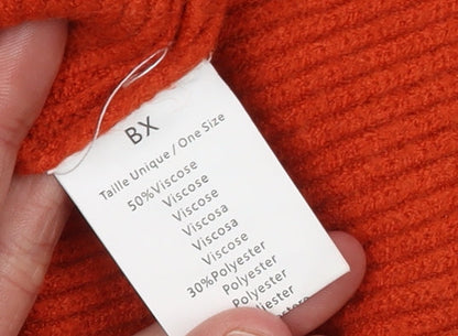 Womens UK Size One Size MC Lorene Orange Pullover Jumper