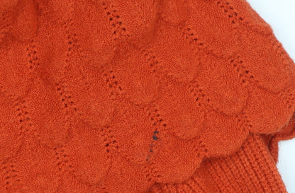 Womens UK Size One Size MC Lorene Orange Pullover Jumper