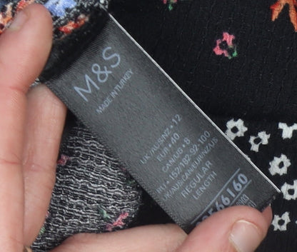 Marks and Spencer Womens Multicoloured Floral A-Line Dress Size 12