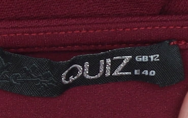 Quiz Women's Red Wrap Peplum Blouse Size 12