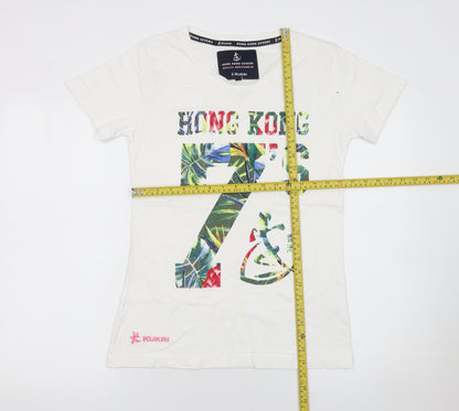 Womens UK Size 10 Kukri White Basic T-Shirt