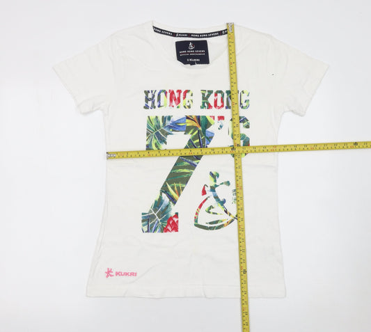 Womens UK Size 10 Kukri White Basic T-Shirt