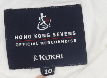Womens UK Size 10 Kukri White Basic T-Shirt