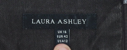 Laura Ashley Women Brown Linen Short Straight Skirt Size 16