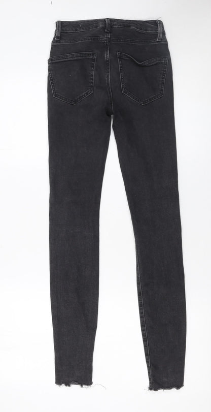 New Look Women's Black Skinny Flower Embroidered Jeans UK 4