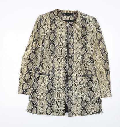 Womens UK Size 16 Zara Beige Overcoat