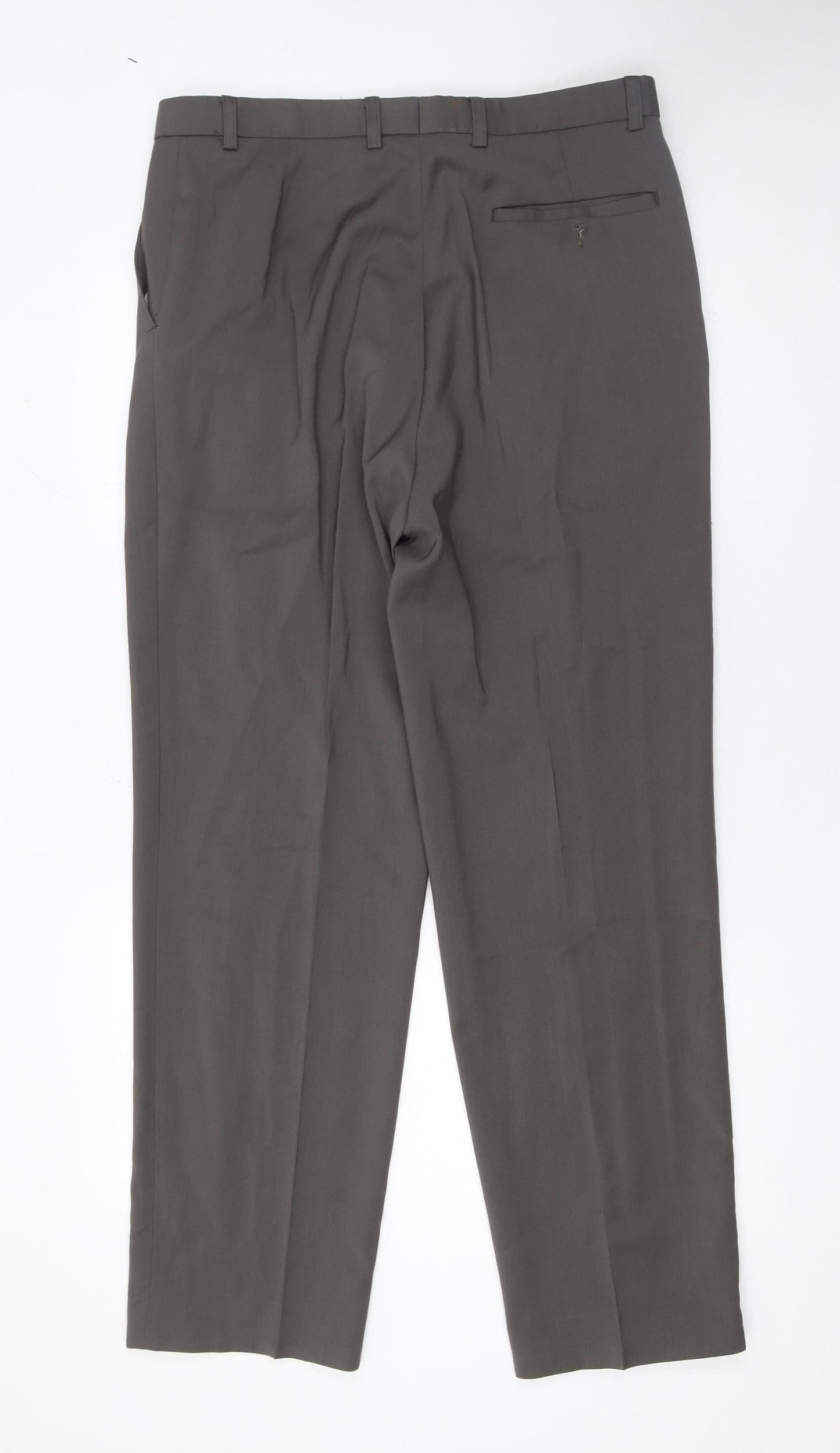 Pierre Cardin Men's Grey 34W Classic Wool Dress Pants Trousers