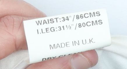 Pierre Cardin Men's Grey 34W Classic Wool Dress Pants Trousers