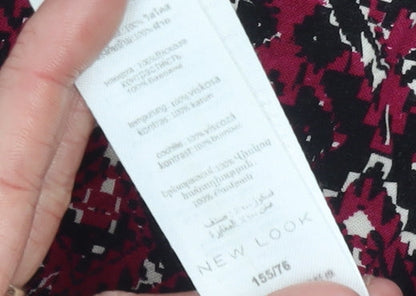 New Look Girls Red Geometric Fit & Flare Sleeveless Dress 12 Years