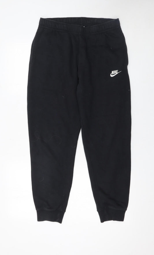Nike Womens Black Fleece Jogger Sweatpants M Elastic Waist Pockets