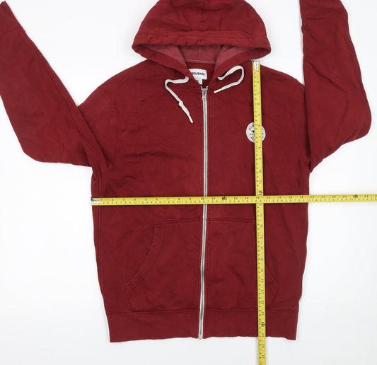 Mens UK Size S Converse Red Full Zip Hoodie