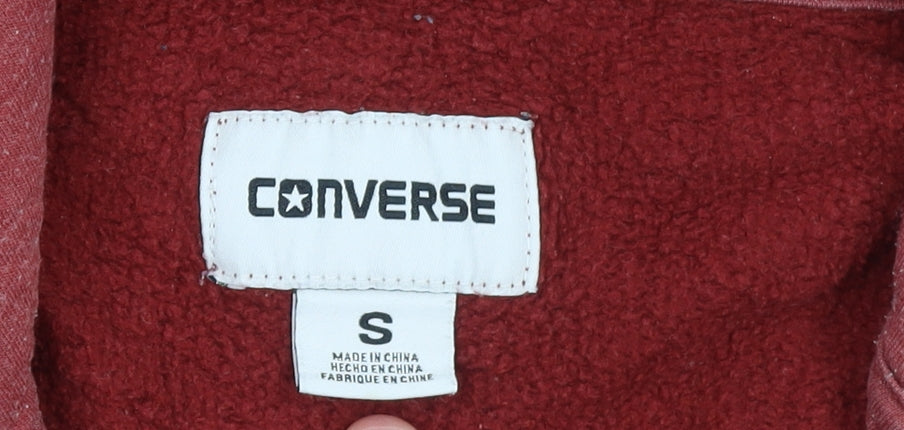 Mens UK Size S Converse Red Full Zip Hoodie