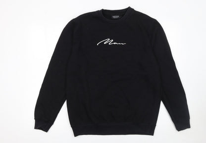 Mens UK Size L boohooMAN Black Pullover Sweatshirt