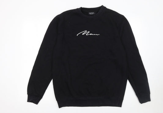 Mens UK Size L boohooMAN Black Pullover Sweatshirt